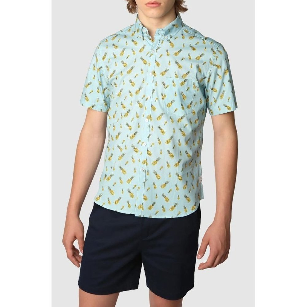 Public Art Men's Button Down Short Sleeve Hawaiian Pineapples Shirt Size L